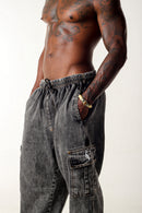 Calça Cargo Jeans Estonado Buly Classic Black