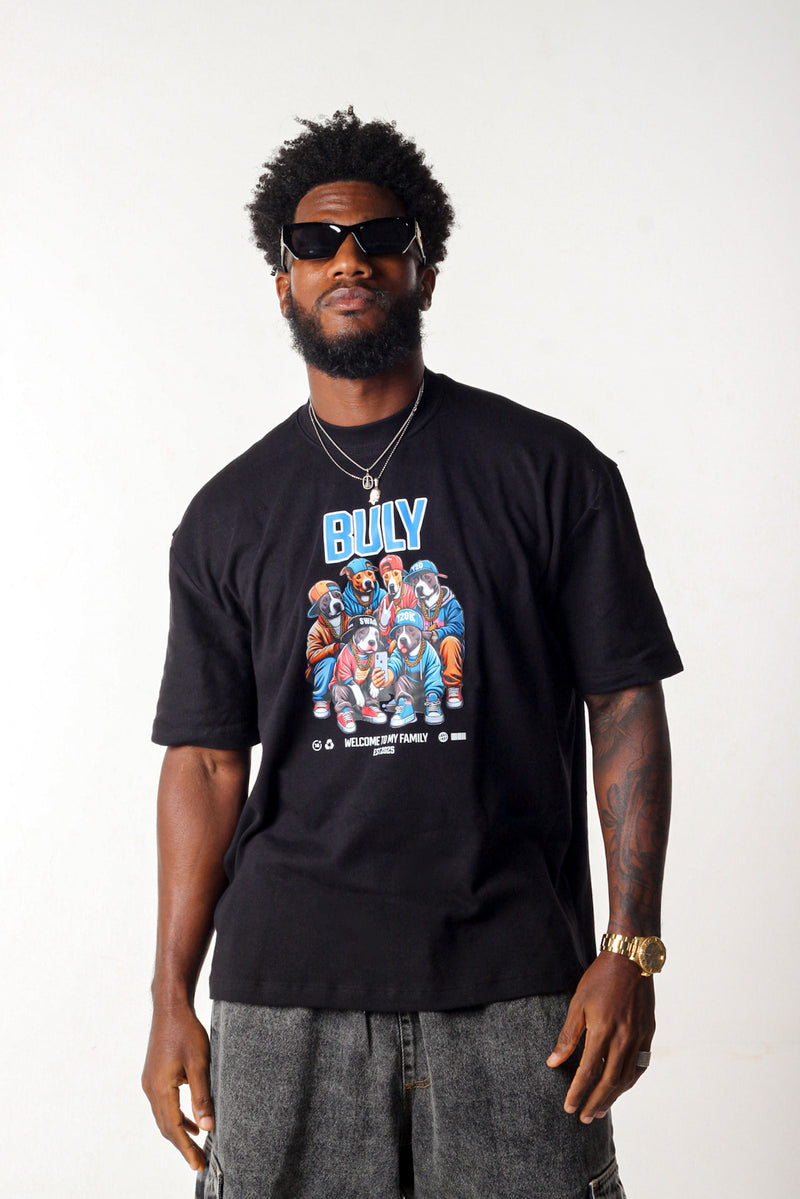 Camiseta Oversized Buly Art My Family Black