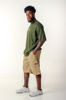 Camiseta Oversized Buly Classic Army Green Logo White