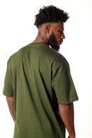 Camiseta Oversized Buly Classic Army Green Logo White