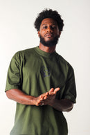 Camiseta Oversized Buly Classic Army Green Logo Black