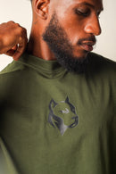 Camiseta Oversized Buly Classic Army Green Logo Black